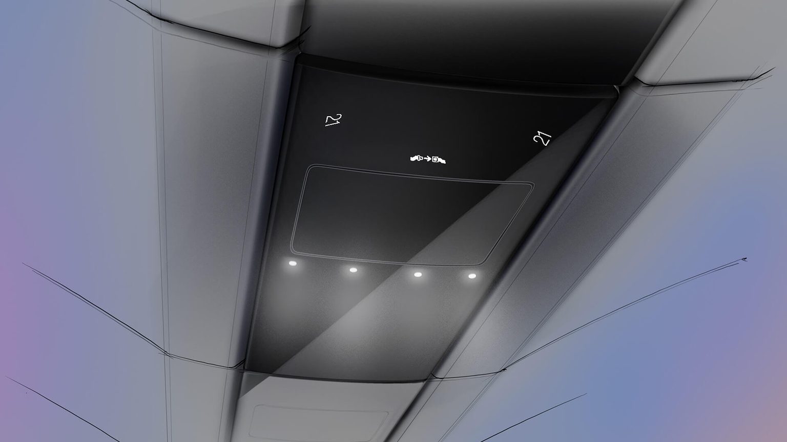 Illustration of 777X passenger service unit concept