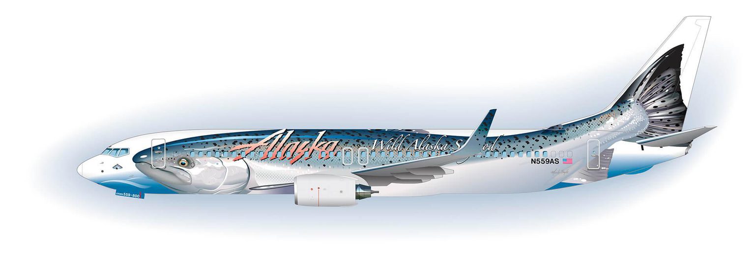 Alaska Airlines Salmon Thirty Salmon Livery