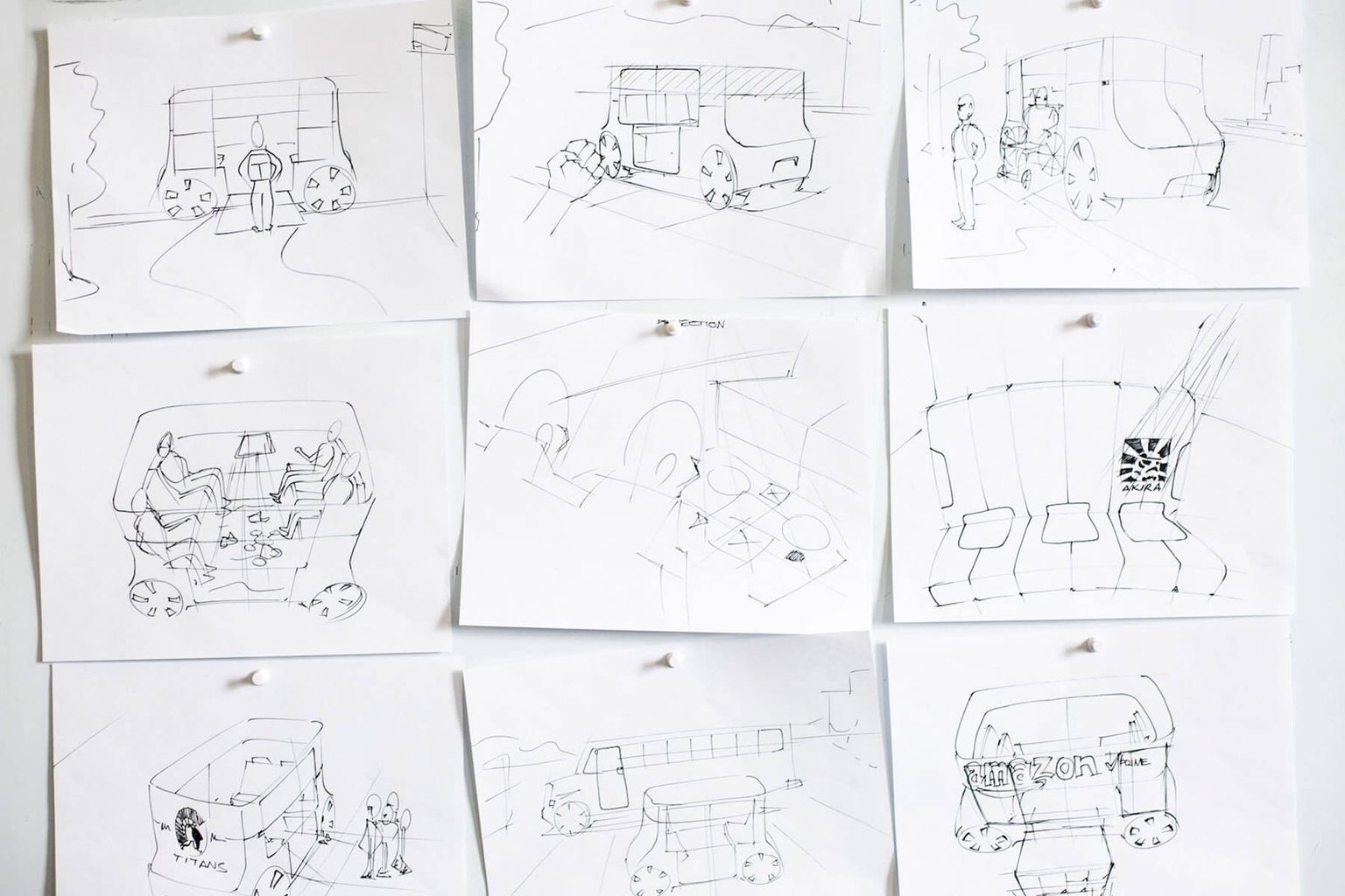 Hannah conceptual sketches on whiteboard