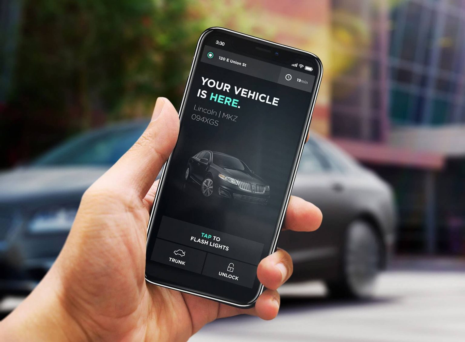 Smart phone in hand with personalized notification