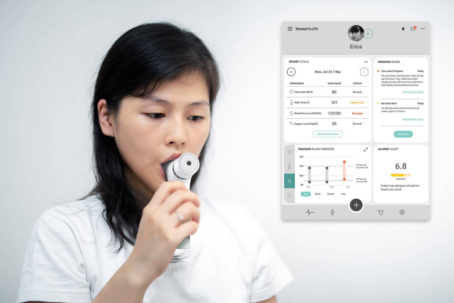 HomeHealth digital records user interface