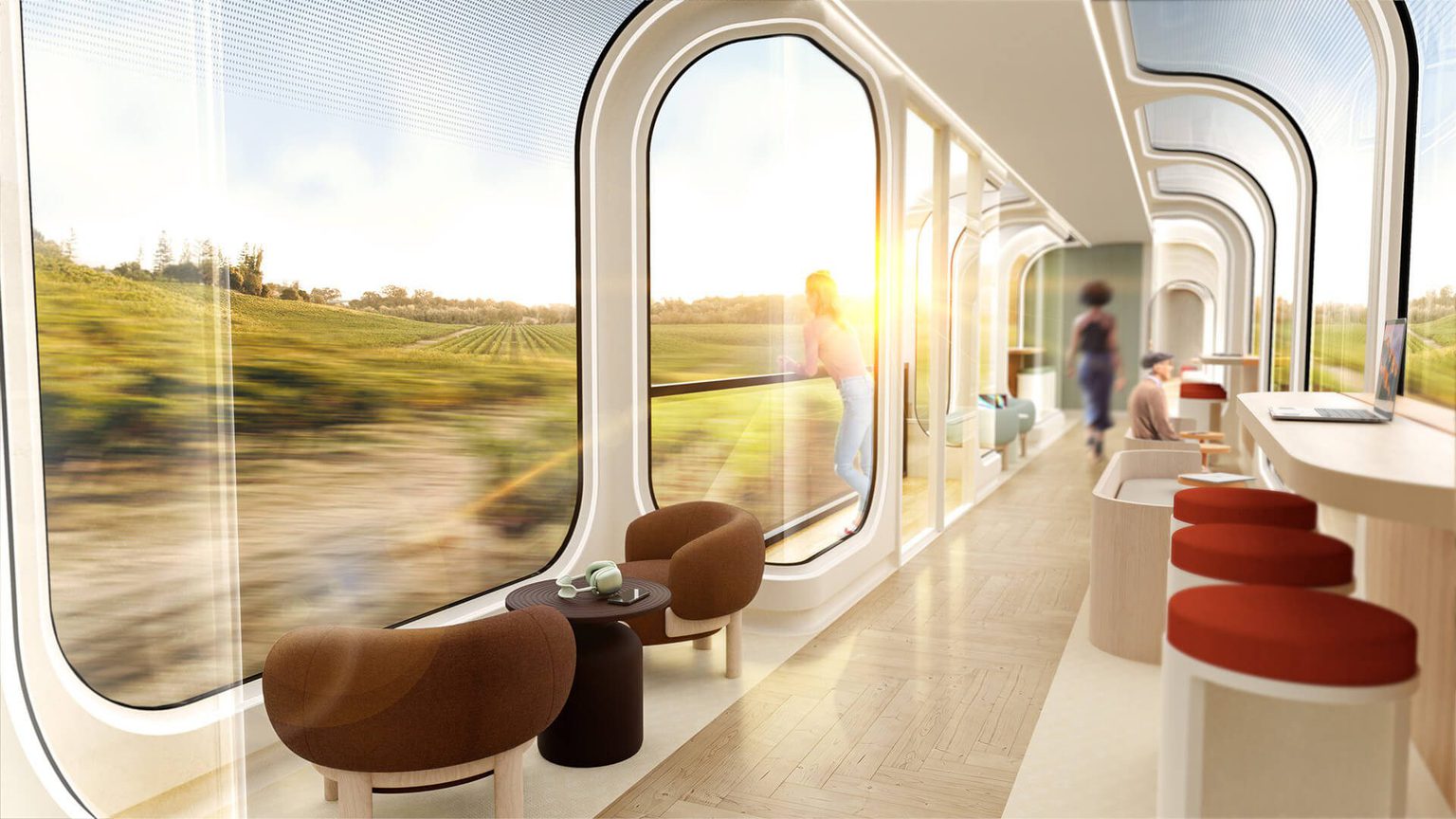 Roam America interior with passengers