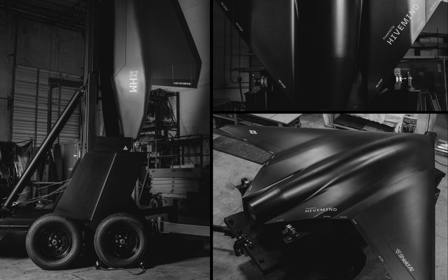 Views of the completed VTOL fighter jet model on black