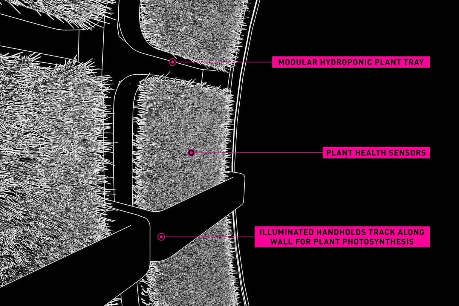 Spaceship green wall detail drawing