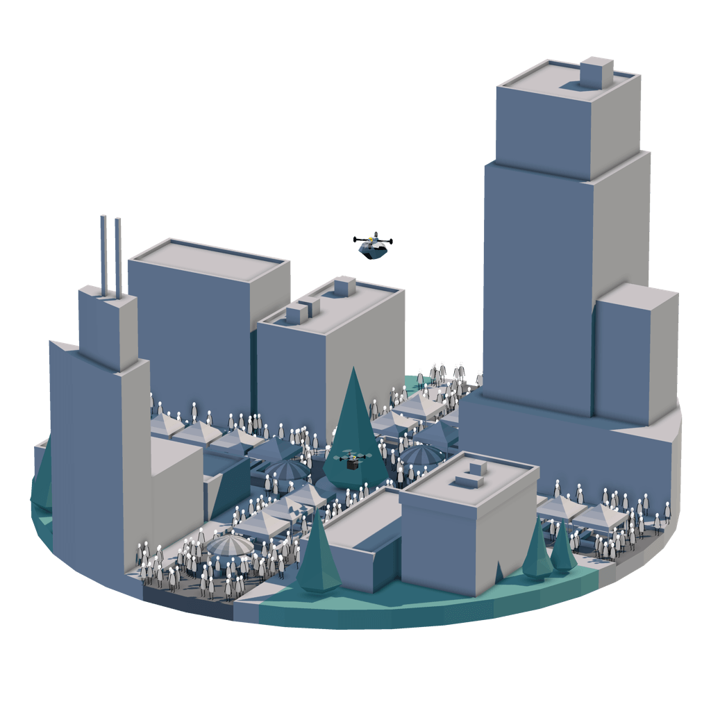 gray 3D city illustration