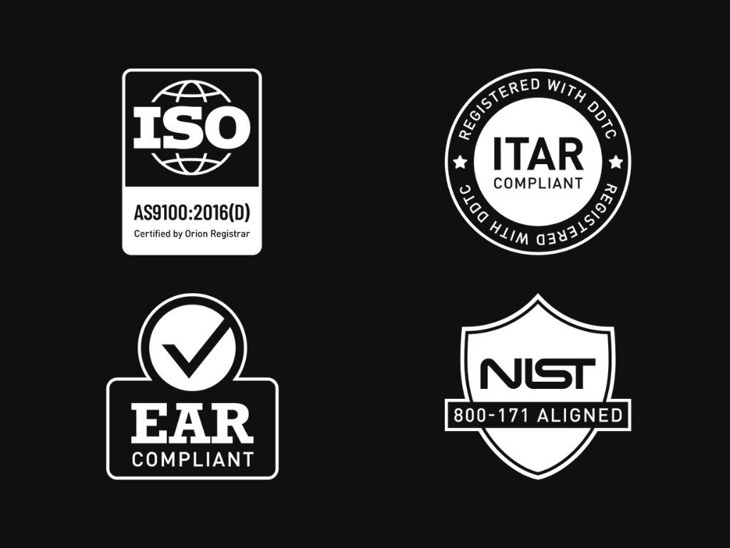 List of certifications for defense industry, ISO, ITAR, EAR, and NIST