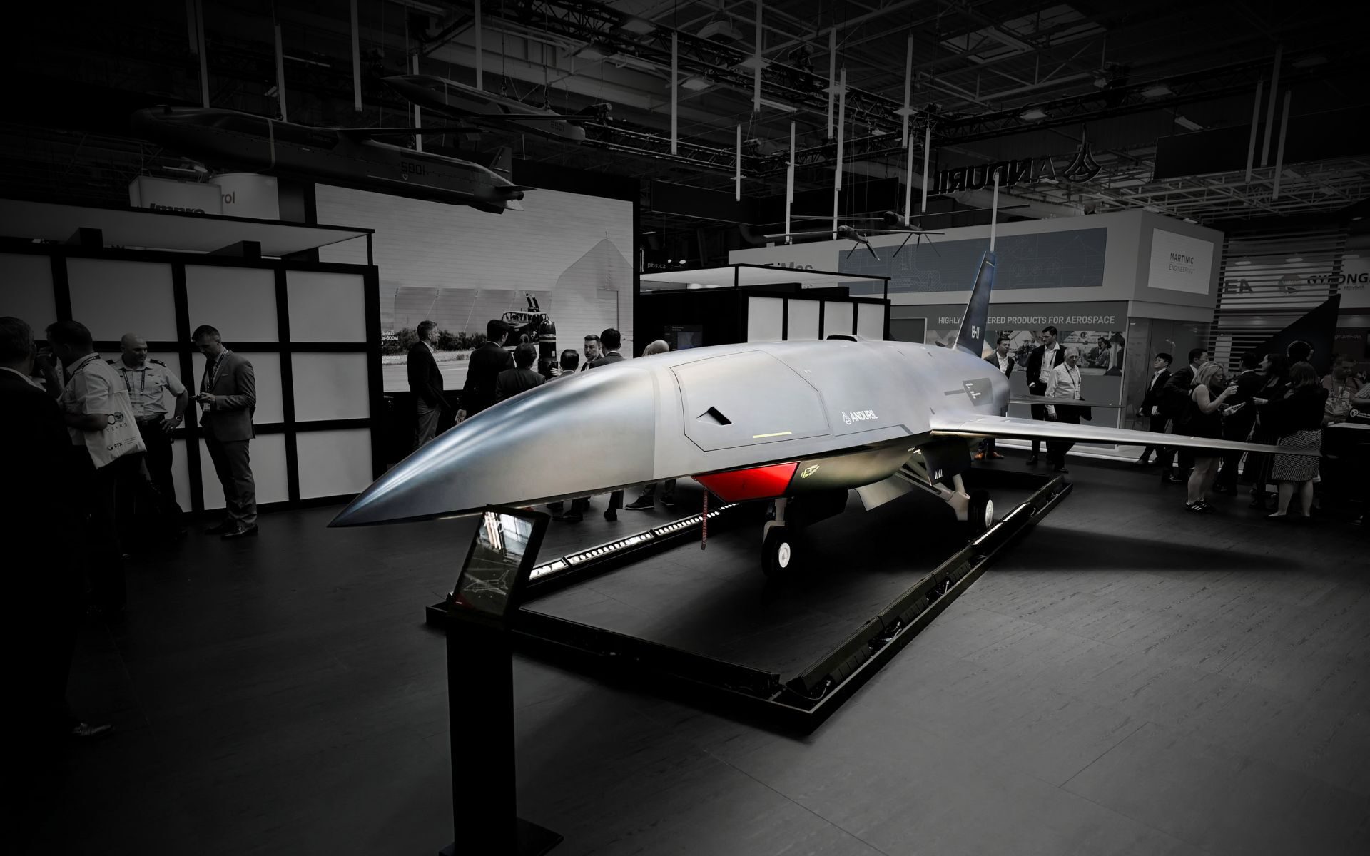 Anduril Fury aircraft mockup on display at Paris Airshow