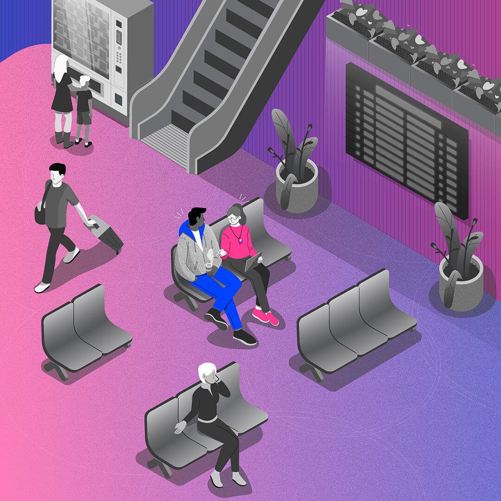 Illustration of passenger research conducted at Vancouver International Airport