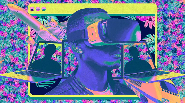 Man wearing VR headset