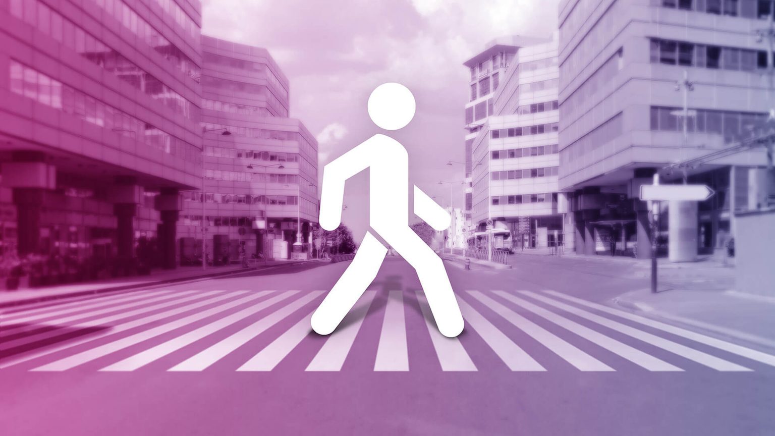 Figure of a person using cross walk